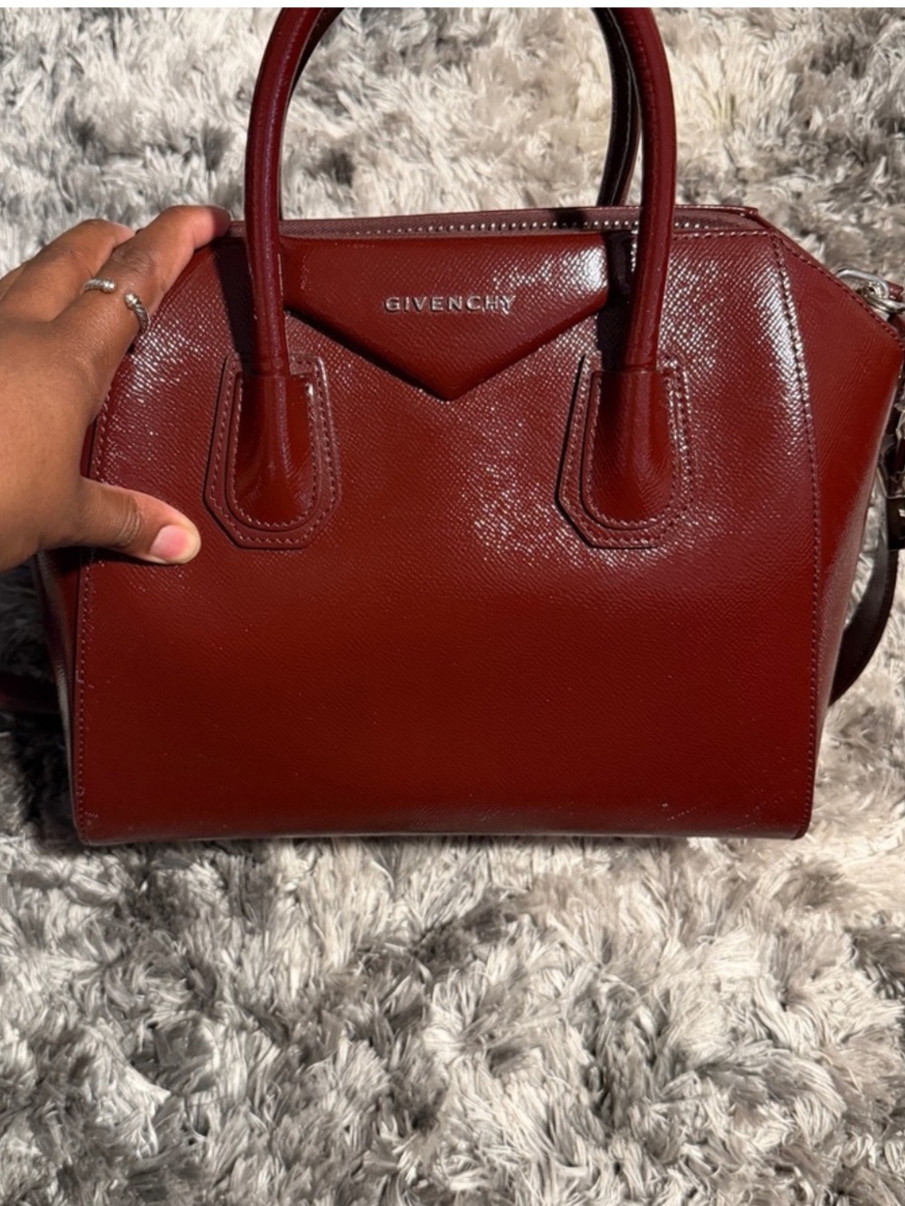 Givenchy Red-Brown Leather Satchel